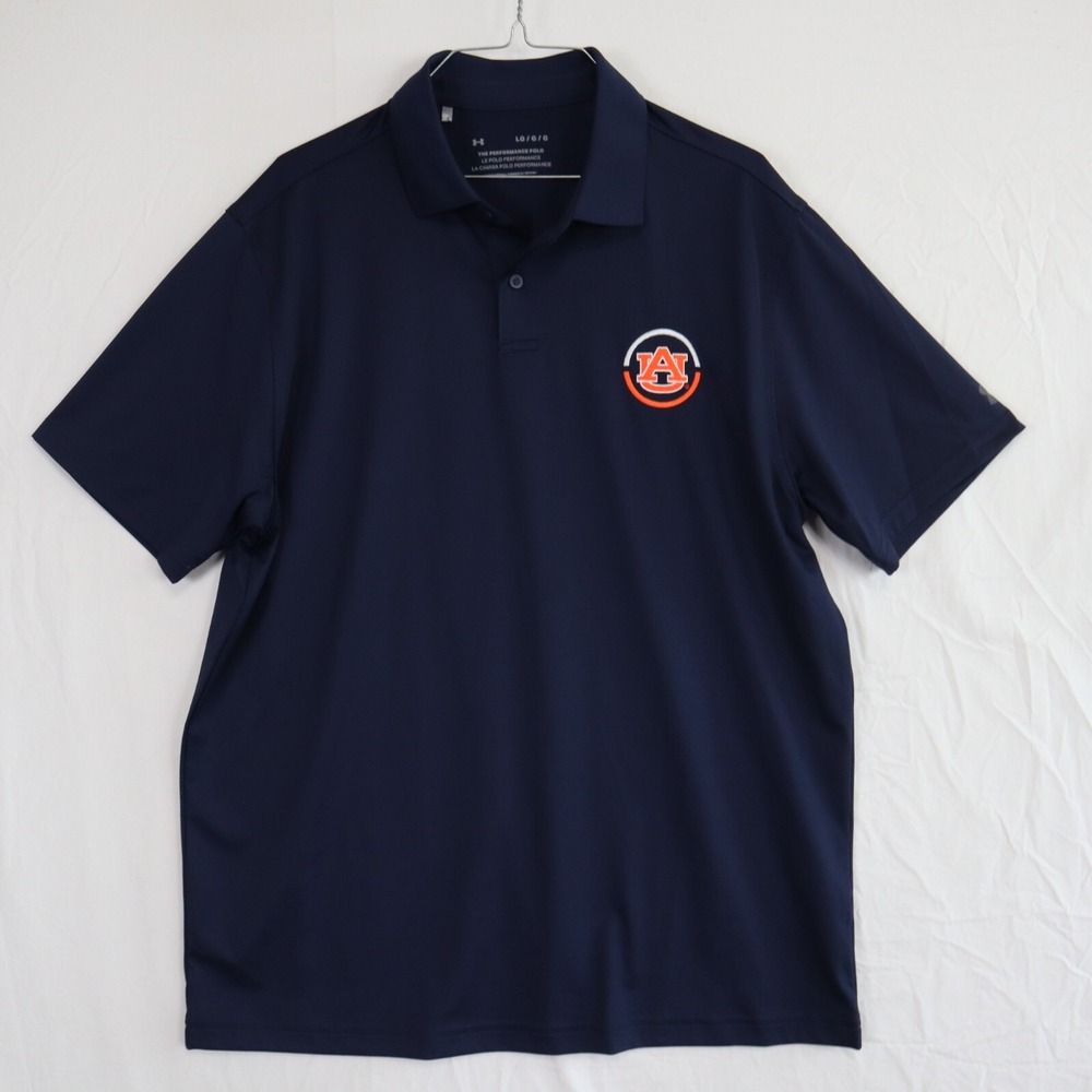 Auburn Tigers Polo Shirt Mens Large Under Armour Performance Golf Short Sleeve‎